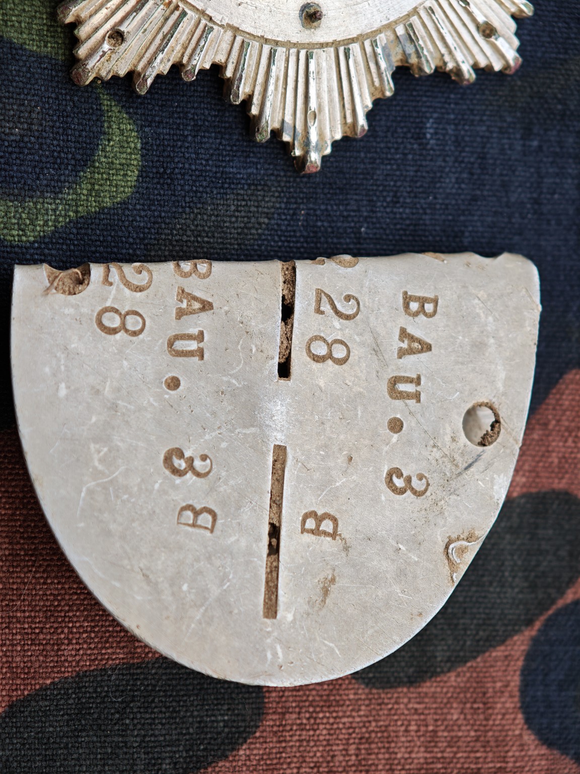 German DKIG Fragment with Kol. Bau. 3 Identification Tag