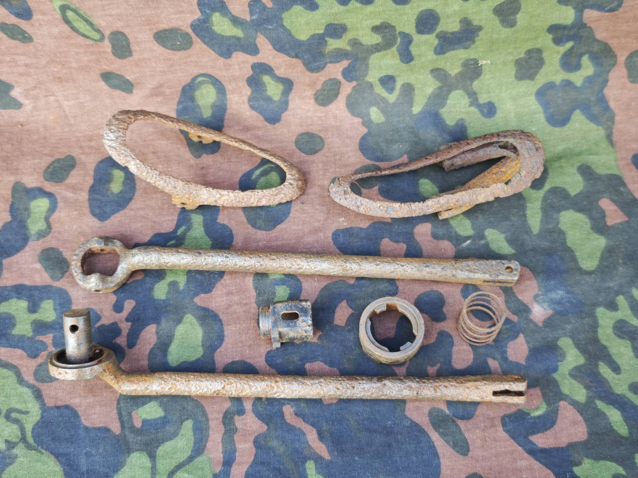 Original German WW2 MP40 Folding Stock Parts – Disassembled Relic Set