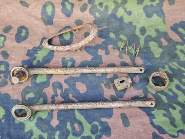 Original German WW2 MP40 Folding Stock Parts – Disassembled Relic Set