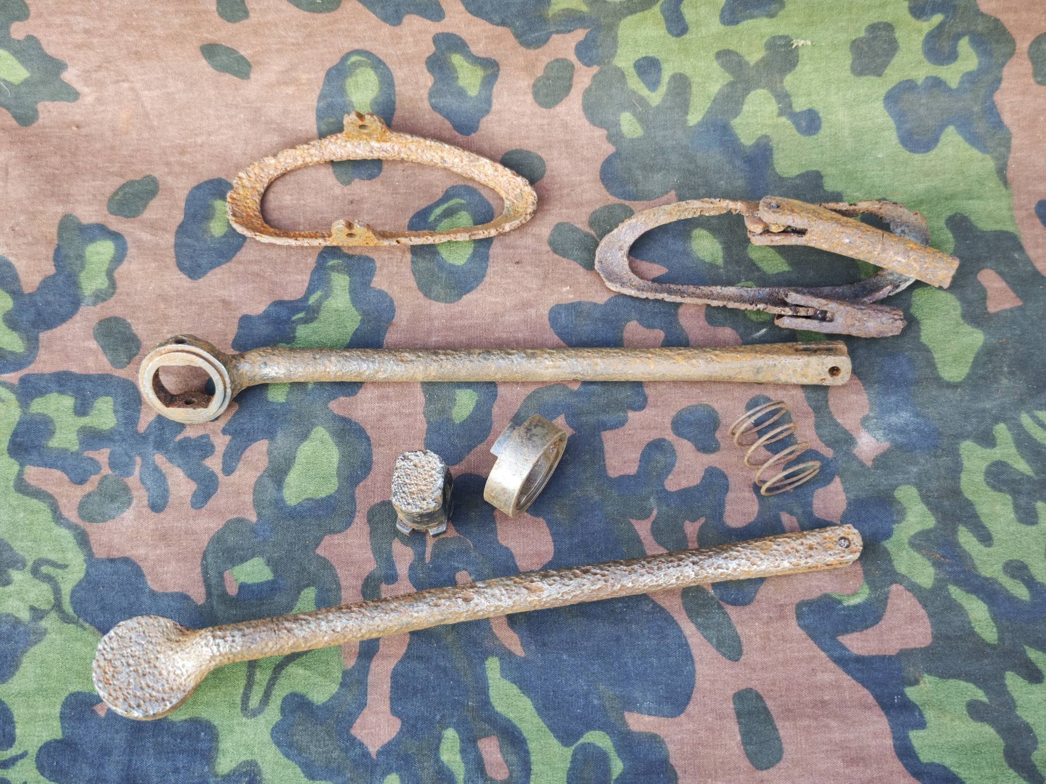 Original German WW2 MP40 Folding Stock Parts – Disassembled Relic Set