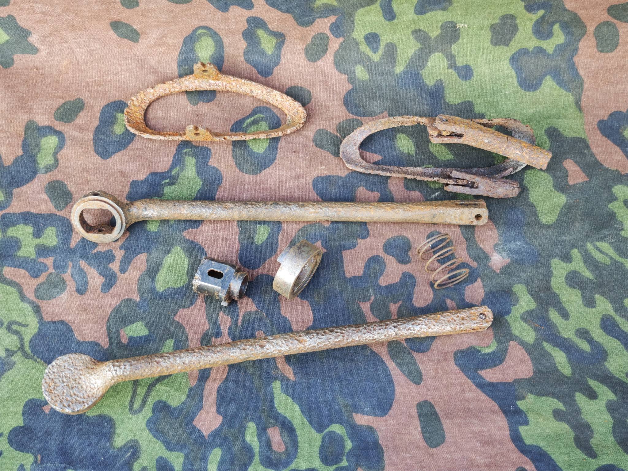 Original German WW2 MP40 Folding Stock Parts – Disassembled Relic Set