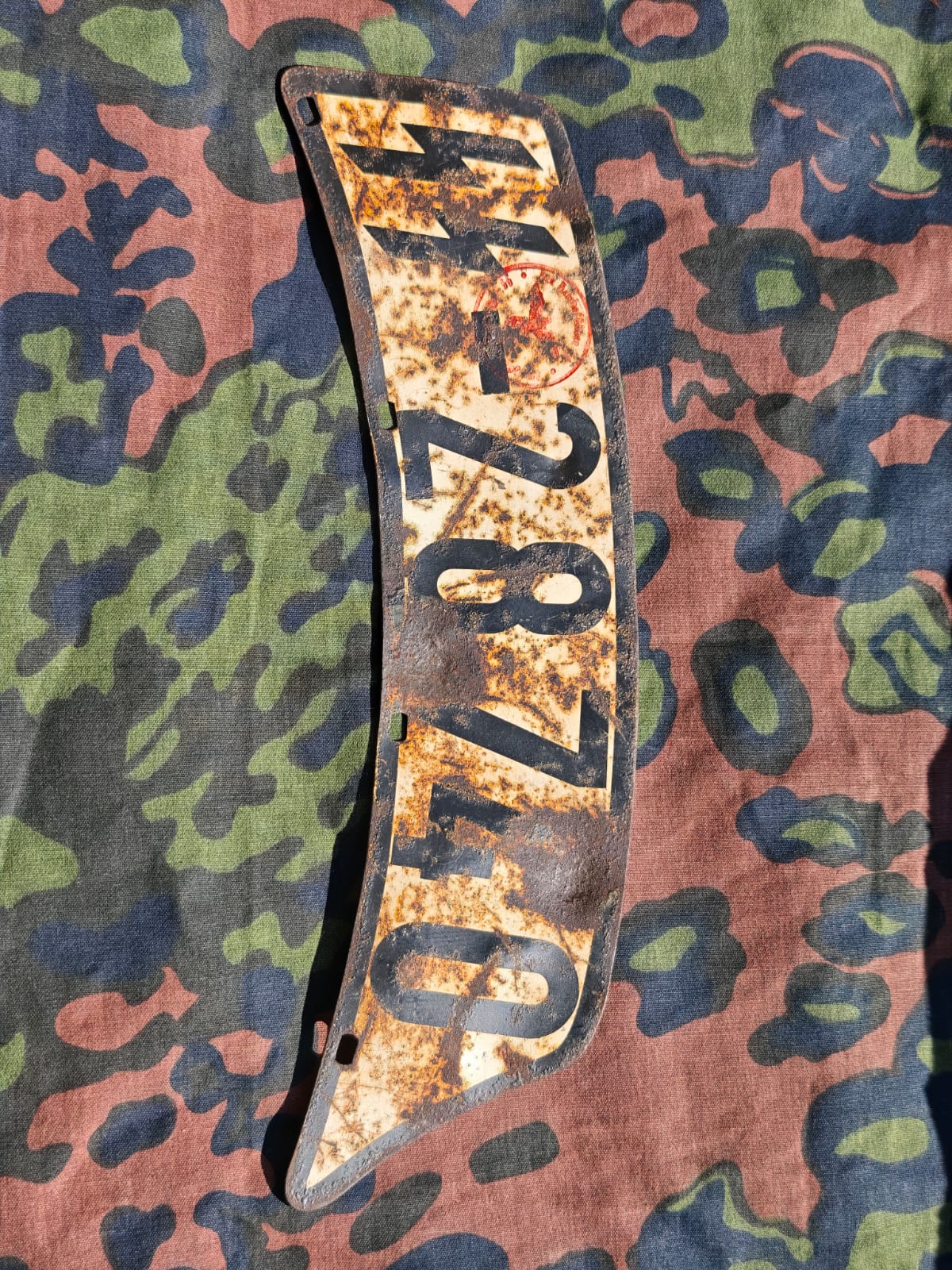 Early WWII German SS Motorcycle License Plate – SS-28740