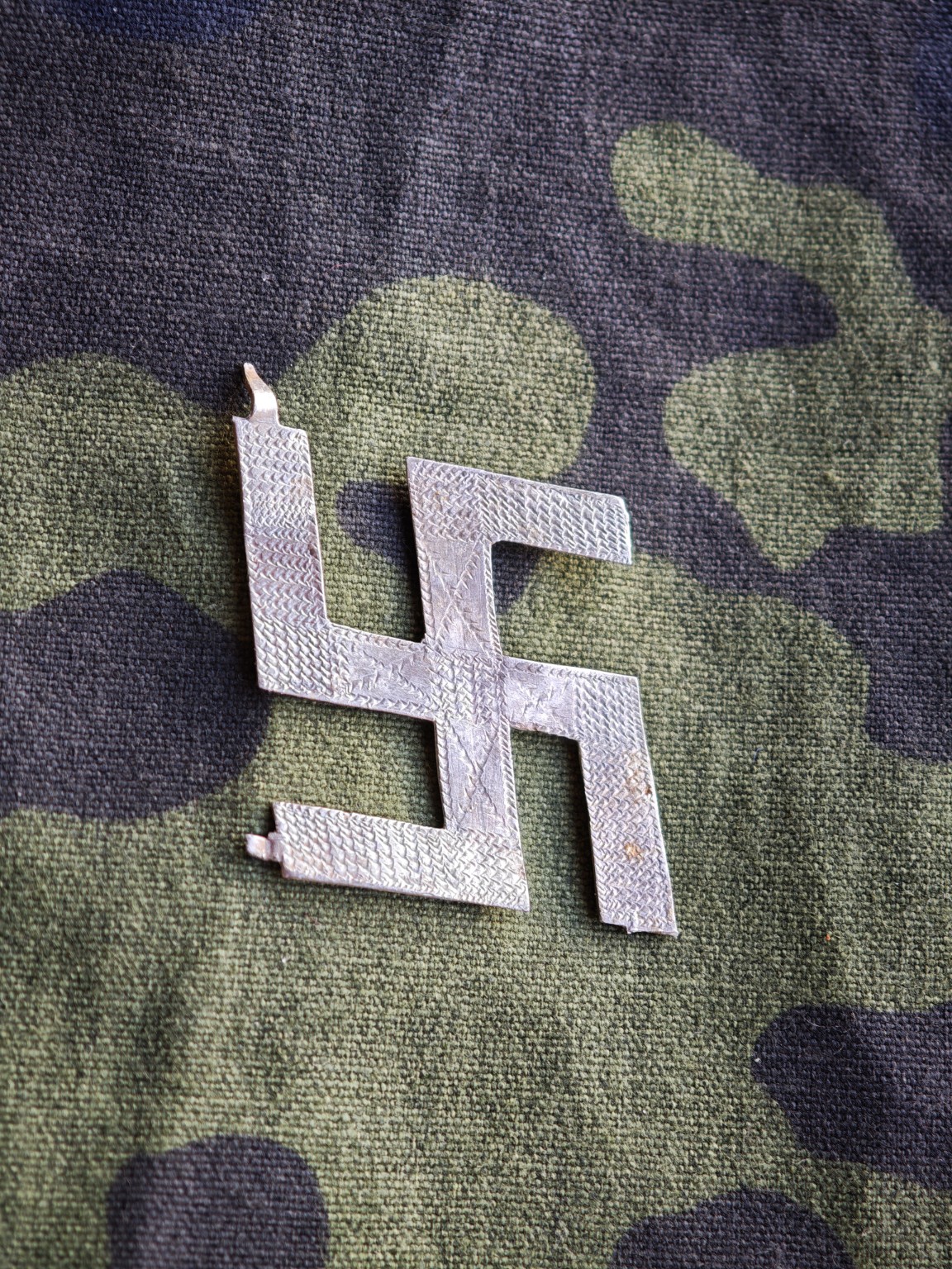 Latvian 19th Waffen-SS Division Handmade Collar Tab Emblem