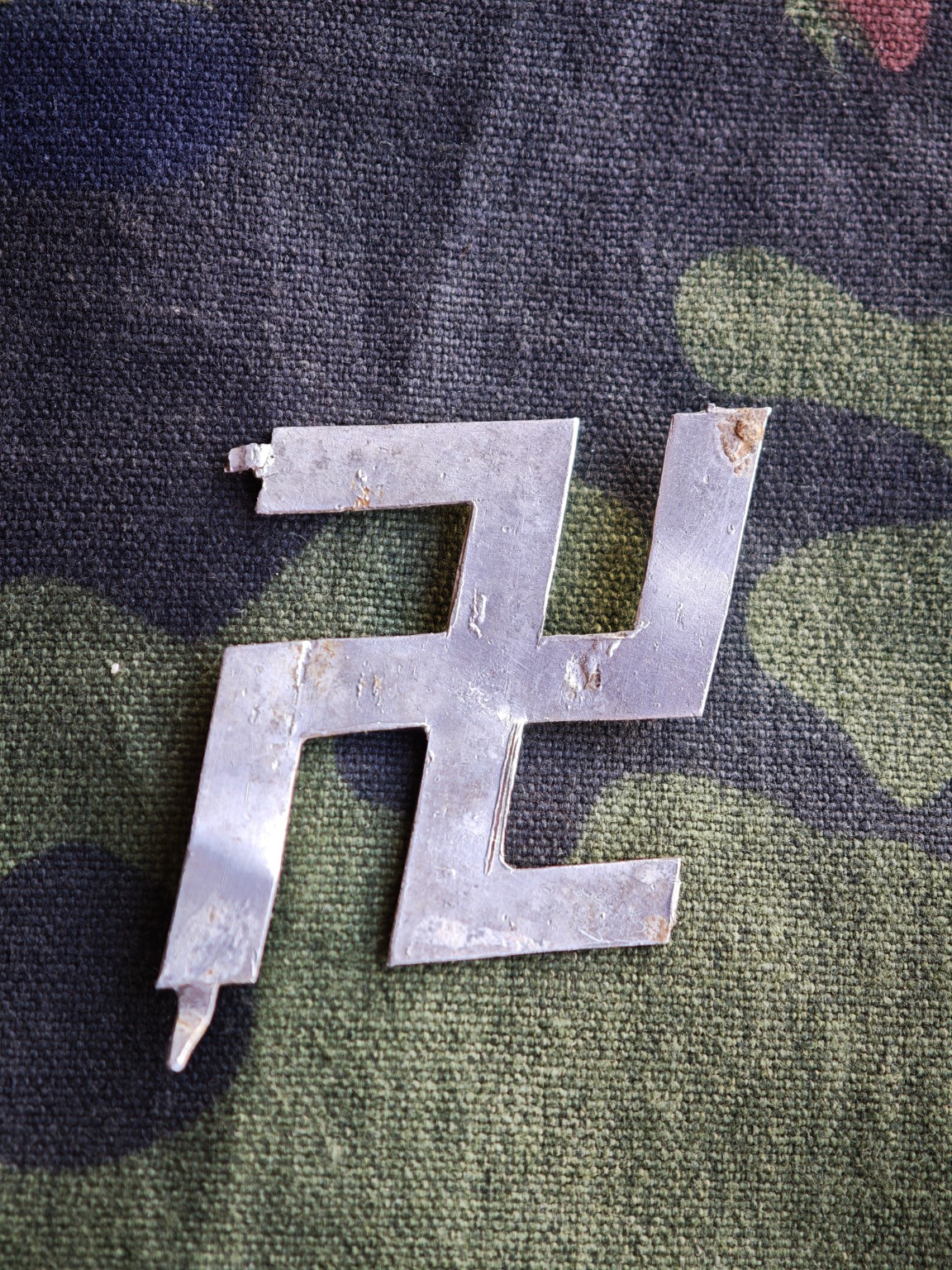 Latvian 19th Waffen-SS Division Handmade Collar Tab Emblem