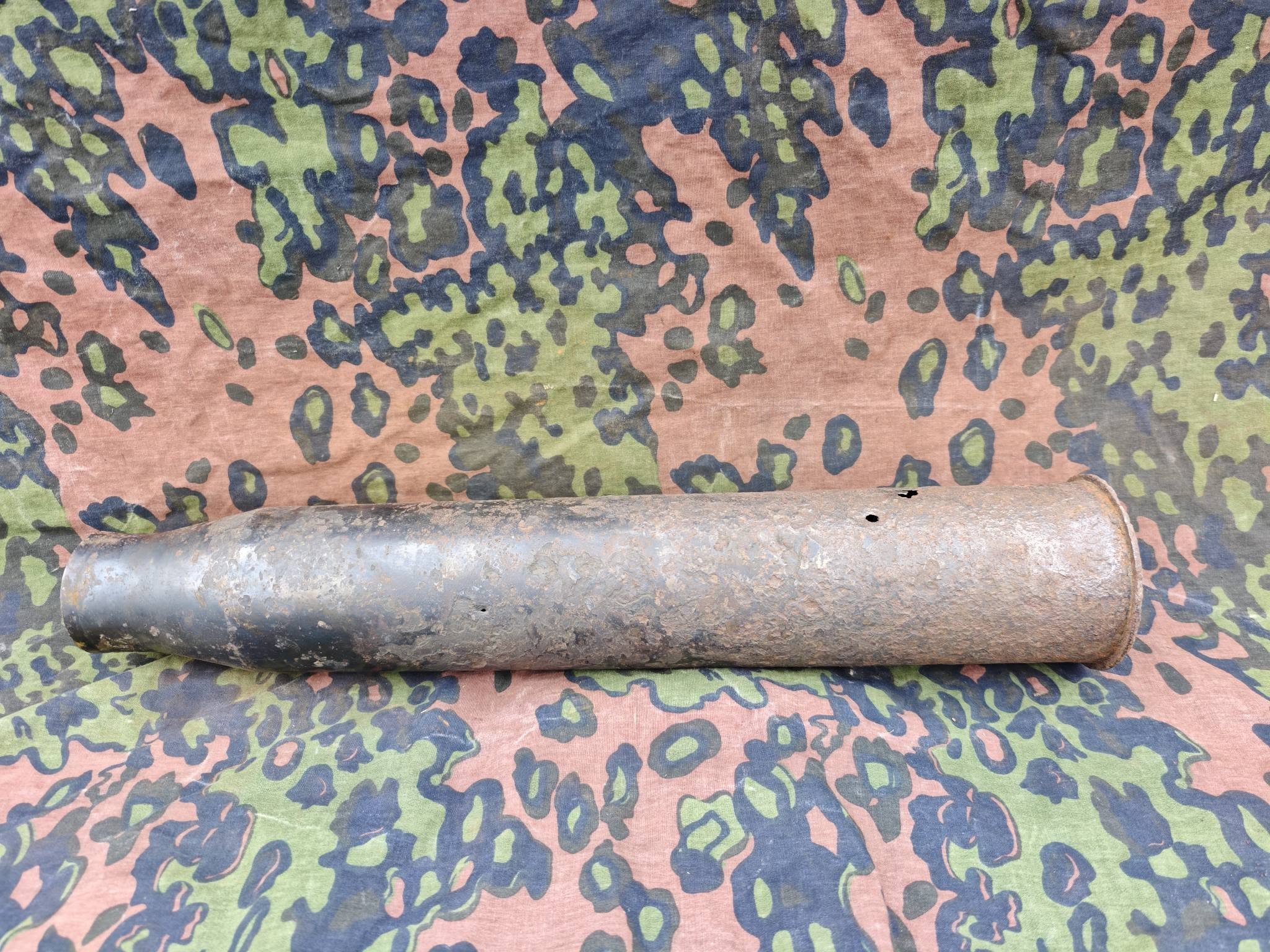 WWII German 7.5 cm KwK 42 Steel Cartridge Case – Ground-Dug Relic